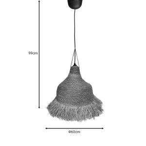 Hanging ceiling lamp Boher natural materials 60x99cm