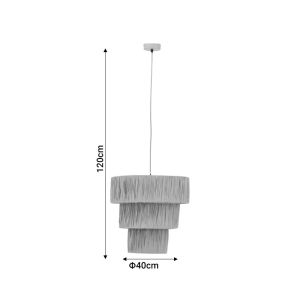 Hanging ceiling lamp Bombe E27 boho natural materials D40x120cm