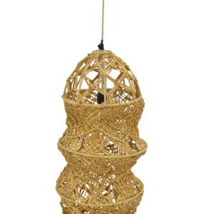 Hanging ceiling lamp Frola E27 natural materials 25x115cm
