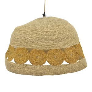 Hanging ceiling lamp Gervi E27 natural materials D50x110cm