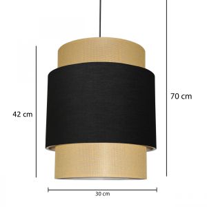 Hanging ceiling lamp Hm7627.02 double-layer textile metal frame