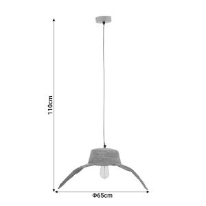 Hanging ceiling lamp Jarua E27 natural materials 65x110cm