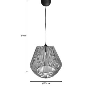 Hanging ceiling lamp Lilabel natural materials D25x84cm