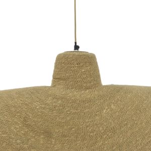 Hanging ceiling lamp Merli E27 natural materials D110x130cm