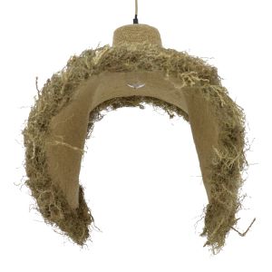 Hanging ceiling lamp Merli E27 natural materials D110x130cm