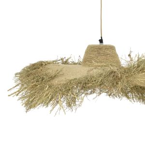 Hanging ceiling lamp Naloa E27 natural materials D72x96cm