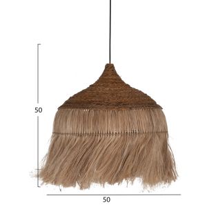 Hanging lamp pendant for ceiling with rope and fibers of abaca or manila hemp boho style 50x50x50hcm Hm7754