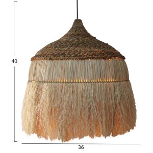 Hanging ceiling pendant lamp with sisal shade boho style 36x36x40hcm Hm7787