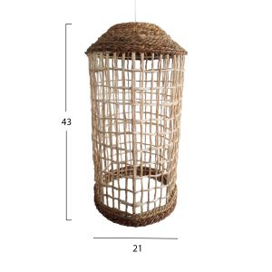 Hanging lamp pendant for ceiling cylindrical made of natural abaca boho style 21x21x43-80hcm Hm7768