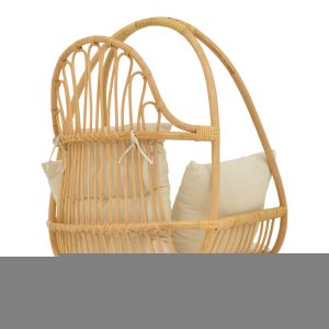Hanging swing Jorg natural rattan-cream cushion 80x59x105cm