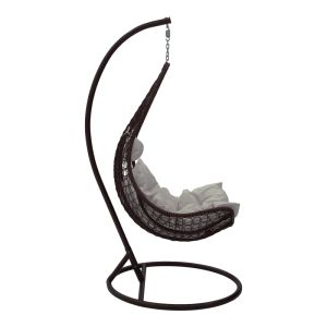 Soleil hanging swing, metal, brown-polypropylene, brown-beige, 103x83x200 cm