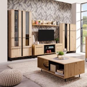 Витрина Sardinia 2k Vs2 Artisan Oak / Black 84,5*35*193,5