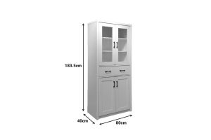 Nisso white display cabinet 80x40x183.5 cm