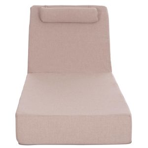 Lounger cushion beige fabric 198x70x20 cm