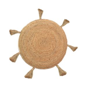 Elefon Inart pouf cushion, ecru color, D40x7.5cm
