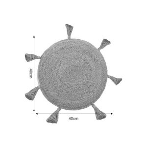 Elefon Inart pouf cushion, ecru color, D40x7.5cm