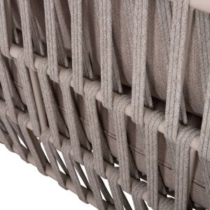 Външен комплект 4бр Sabo Hm6208.02 кремав бял алуминий-бежово въже-тиково дърво в натурал