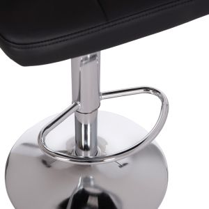 Въртящ се бар стол Diana HM202.21 черен Pu-хромиран метал 44x52x109hcm.