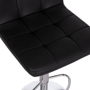 Въртящ се бар стол Diana HM202.21 черен Pu-хромиран метал 44x52x109hcm.