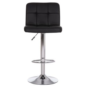 Въртящ се бар стол Diana HM202.21 черен Pu-хромиран метал 44x52x109hcm.
