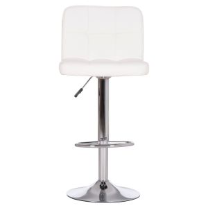 Swivel bar stool Diana Hm202.22 white Pu - chromed metal 44x52x109hcm.