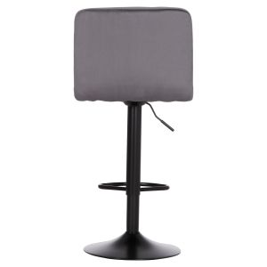 Swivel bar stool Diana Hm202.41 gray velvet - black matte metal 44x52x109hcm.