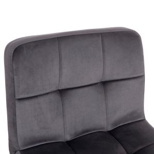 Swivel bar stool Diana Hm202.41 gray velvet - black matte metal 44x52x109hcm.