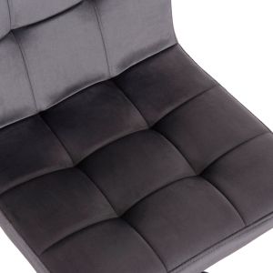 Swivel bar stool Diana Hm202.41 gray velvet - black matte metal 44x52x109hcm.