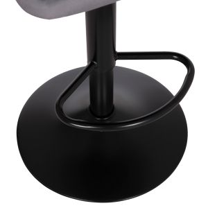 Swivel bar stool Diana Hm202.41 gray velvet - black matte metal 44x52x109hcm.