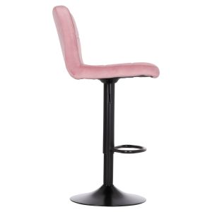Swivel bar stool Diana Hm202.42 rose ash velvet - black matte metal 44x52x109hcm.