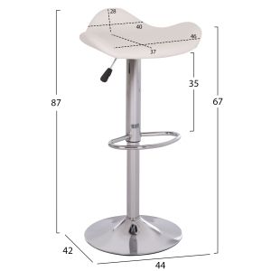 Swivel bar stool Ganna Hm201.22 with suspension - white Pu 44x42x87hcm.