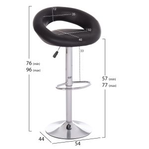 Swivel bar stool Rea Hm203.21 with - black Pu 54x47x96hcm.