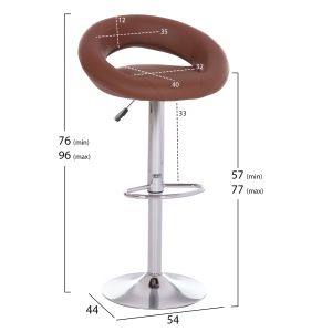 Swivel bar stool Rea Hm203.23 with - brown, Pu 54x47x96hcm.
