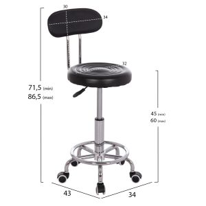 Swivel office designer chair Iris Hm211.21 black Pu 34x43x86.5hcm.