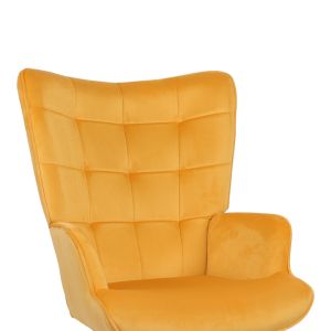 Lobima swivel office chair, yellow velvet, 71x68x104 cm
