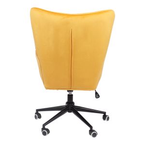Lobima swivel office chair, yellow velvet, 71x68x104 cm