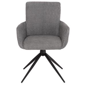 Въртящ се трапезен стол Blans Hm9942.01 сиво букле - метални крака 62x60x90всм.