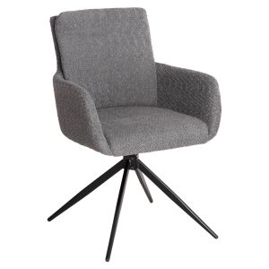 Въртящ се трапезен стол Blans Hm9942.01 сиво букле - метални крака 62x60x90всм.