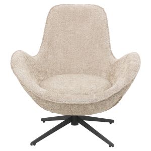 Въртящо кресло Brynn Hm9594,07 бежово букле-с черна метална база 86x76x87hcm