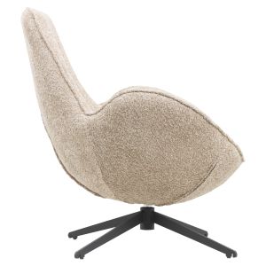 Въртящо кресло Brynn Hm9594,07 бежово букле-с черна метална база 86x76x87hcm