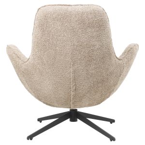 Въртящо кресло Brynn Hm9594,07 бежово букле-с черна метална база 86x76x87hcm