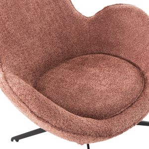 Въртящо кресло Brynn Hm9594,02 розово букле-с черна метална база 86x76x87hcm
