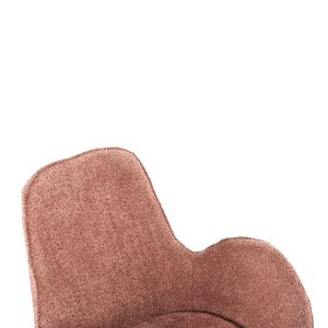Въртящо кресло Brynn Hm9594,02 розово букле-с черна метална база 86x76x87hcm