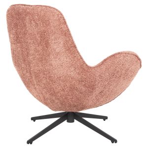 Въртящо кресло Brynn Hm9594,02 розово букле-с черна метална база 86x76x87hcm