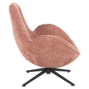 Въртящо кресло Brynn Hm9594,02 розово букле-с черна метална база 86x76x87hcm