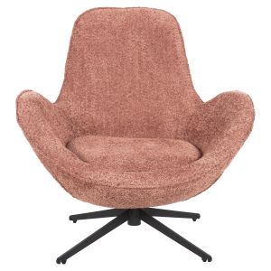Въртящо кресло Brynn Hm9594,02 розово букле-с черна метална база 86x76x87hcm