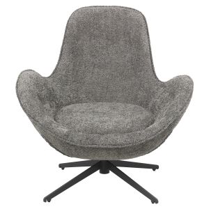 Въртящо кресло Brynn Hm9594,01 сиво букле-с черна метална база 86x76x87hcm