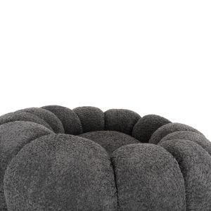 Въртящо кресло Grymm Hm9601,01 сиво букле с черна метална база 90x93x65hcm