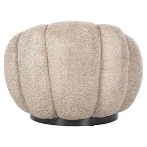 Въртящо кресло Grymm Hm9601,08 бежово букле с черна метална база 90x93x65hcm