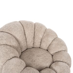 Въртящо кресло Grymm Hm9601,08 бежово букле с черна метална база 90x93x65hcm